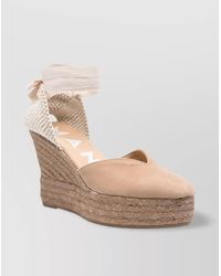 Manebí - Canvas Closed Toe Wedge Textured Heel - Lyst