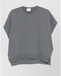 Alysi - Cotton Crew Neck Sleeveless Top Layered Hem - Lyst
