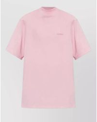 The Attico - Logo-Print High-Neck Short-Sleeve T-Shirt - Lyst