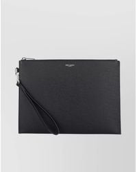 Saint Laurent - Leather Zipped Tablet Holder - Lyst