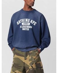 A Bathing Ape - Crew Neck Sweater Raglan Sleeves Detail - Lyst