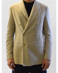 Fay - Double Breasted Jacket Notch Lapel Buttoned Cuffs - Lyst
