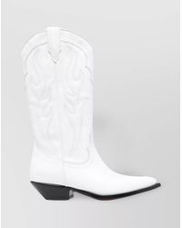 Sonora Boots - Calf Leather Embroidered Mid-Calf Western Boots - Lyst