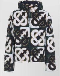 CASABLANCA - Monogram Check Hooded Wool Fleece Jacket - Lyst