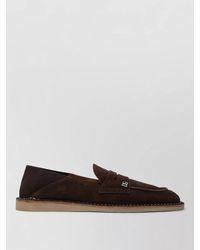 Dolce & Gabbana - Suede Finish Loafers Stitch Detailing Rubber Sole - Lyst