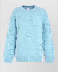 Bottega Veneta - Crew Neck Textured Wool Knit Sweater - Lyst