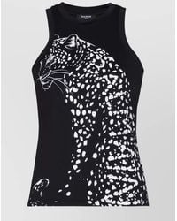 Balmain - Leopard Print Tank Top - Lyst