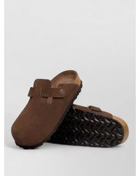 Birkenstock - Silk Blend Round Toe Rubber Sole Slippers - Lyst