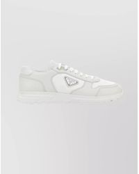 Prada - Leather And Recycled Polyamide Low-Top Sneakers - Lyst
