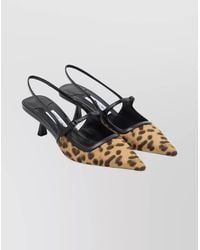 Jimmy Choo - Leopard Print Leather Slingback Pumps - Lyst