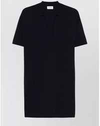 P.A.R.O.S.H. - Mini Dress With Collar Detail And V-Neckline - Lyst