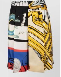 Celine - Silk Printed Mid-Rise Wide-Leg Bermuda Shorts - Lyst