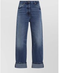 Prada - Denim Straight-Leg Cropped Trousers - Lyst