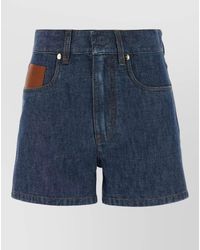 Fendi - Denim Shorts Belt Loops Back And Front Pockets - Lyst