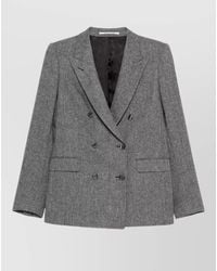 Tagliatore - Wool Cashmere Herringbone Double-Breasted Suit Jacket - Lyst