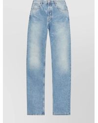 The Attico - Denim High-Rise Straight-Leg Trousers - Lyst