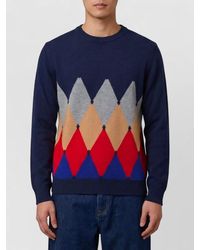 Ballantyne - Cashmere Regular-Fit Diamond-Pattern Crew-Neck Jumper - Lyst