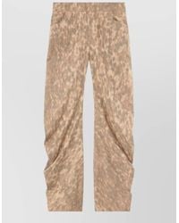 Ganni - Printed Wide-Leg Straight Trousers - Lyst