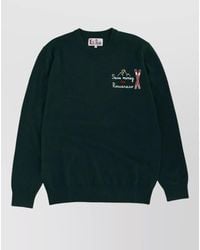 MC2 Saint Barth - Crew Neck Sweater Embroidery Detail Ribbed Trims - Lyst