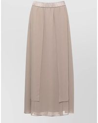 Peserico - Midi Skirt Elastic Waist Layered Volant - Lyst