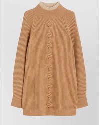Max Mara - Alcazar Cable Knit High Neck Sweater - Lyst