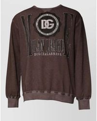 Dolce & Gabbana - Cotton Logo Print Crew Neck Sweatshirt - Lyst