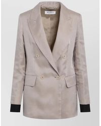 Max Mara - Tailored Jacket Buttoned Cuffs Satin Lapels - Lyst