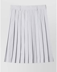 Miu Miu - Pleated Cotton Midi Skirt - Lyst