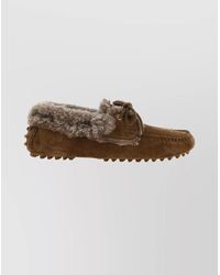 Brunello Cucinelli - Suede Moccasin Driving Loafers Lace Detail - Lyst