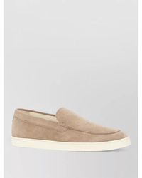 Brunello Cucinelli - Suede Loafers Round Toe Rubber Sole - Lyst