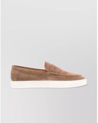 Tod's - Heel Rubber Pads Penny Strap Suede Loafer - Lyst