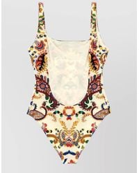 Etro - Paisley Motif Scoop Neck One Piece Swimsuit - Lyst