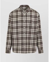 Celine - Casual Button-Down Plaid Long Sleeve Shirt - Lyst