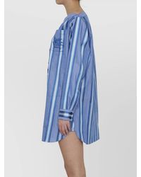 Etro - Striped Cotton Silk Blend Shirt Dress - Lyst