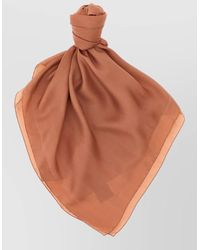 Saint Laurent - Cassandre Square Scarf Sheer Lightweight Rolled Edges - Lyst
