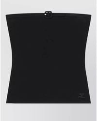 Courreges - Knit Bustier Top Buckle Detail Ribbed - Lyst