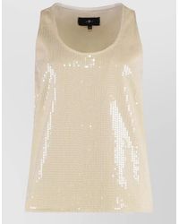 7 For All Mankind - Sequin Tank Top Cotton Relaxed Fit - Lyst