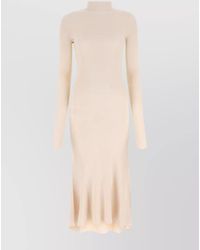 Balenciaga - Silk Blend Mock Turtleneck Knitted Midi Dress - Lyst