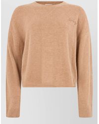Autry - Wool Cashmere Cropped Crew Neck Sweater - Lyst