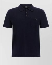 A.P.C. - Virgin Wool Short-Sleeve Polo Shirt - Lyst