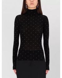 Rabanne - Mesh Top Second Skin Studs Turtleneck - Lyst