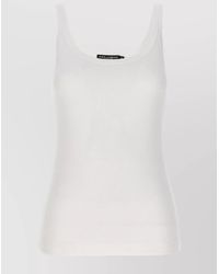 Dolce & Gabbana - Ribbed Scoop Neck Tank Top - Lyst
