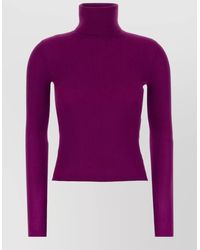 Saint Laurent - Cashmere Wool Silk Ribbed Slim-Fit Turtleneck Sweater - Lyst