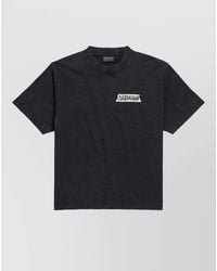 Balenciaga - Cotton Printed Logo Medium Fit T-Shirt - Lyst
