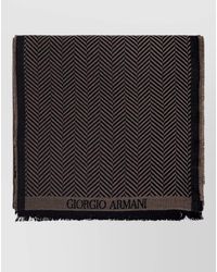 Giorgio Armani - Virgin Wool Herringbone Scarf - Lyst