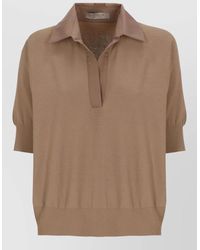 D.exterior - Short-Sleeve V-Neck Polo Top - Lyst