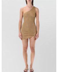 Oséree - Metallic One-Shoulder Embellished Mini Dress - Lyst