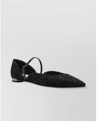 Aquazzura - Sparkle Pointed Toe Textured Ballerina Shoes - Lyst