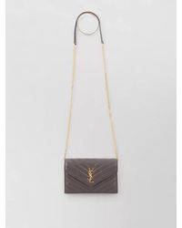 Saint Laurent - Chain Strap Chevron Pattern Cross Body Bag - Lyst