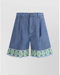Valentino Garavani - Denim Tailored Bermuda Shorts - Lyst